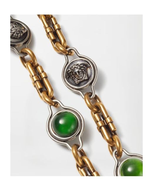 Versace Metallic Vintage-Effect Medallion Necklace