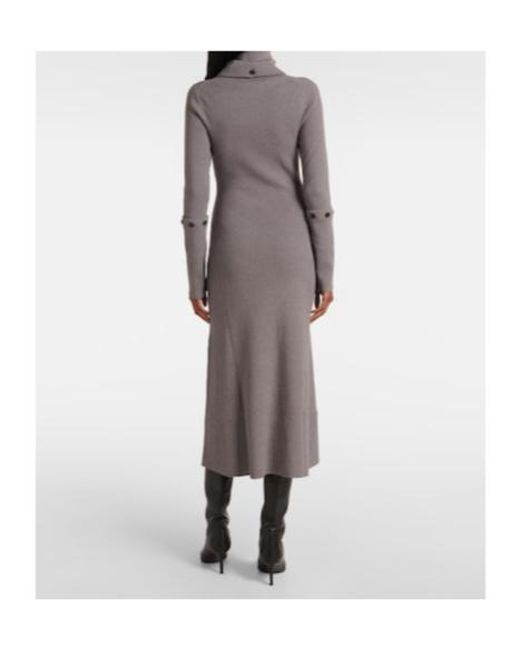 Proenza Schouler Gray Jocelyn Ribbed-Knit Midi Dress
