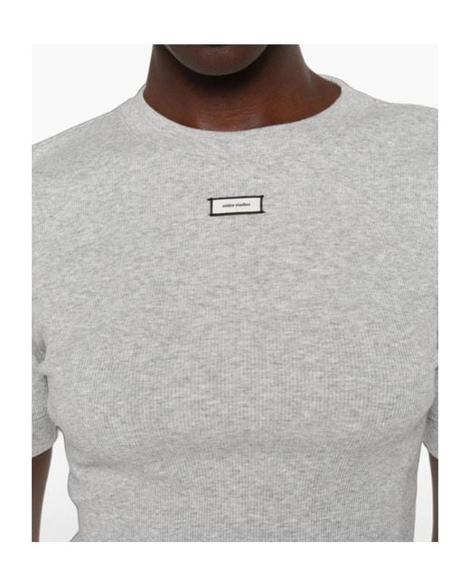 Entire studios Gray Logo-Patch T-Shirt