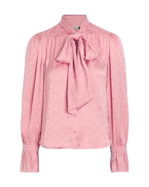 Rixo Pink Satin Floral Shirt