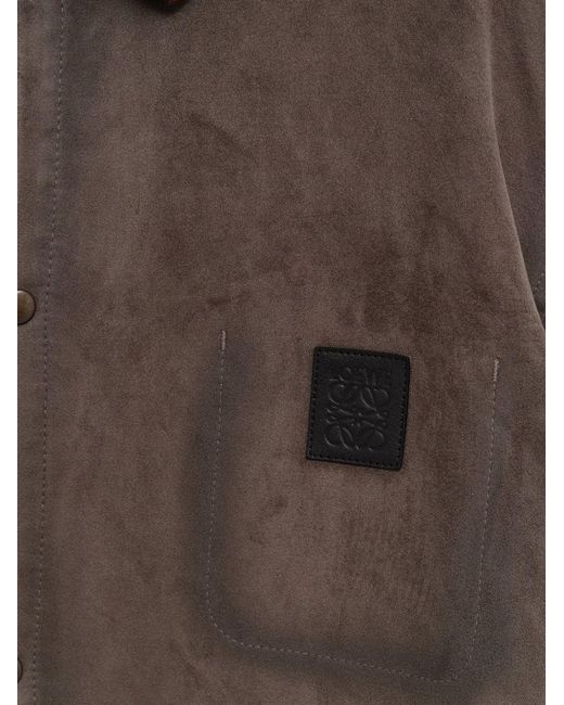 Loewe Brown Medium-Weight Brushed Overshirt for men