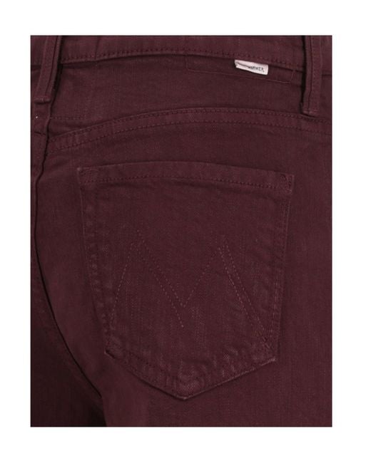 Mother Purple The Rerun Wide-Leg Jeans
