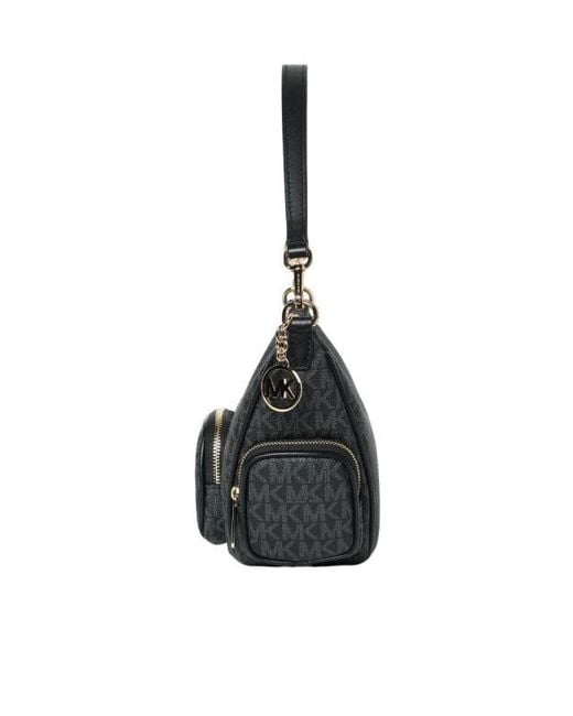 Michael Kors Black Merritt Small Signature Logo Convertible Shoulder Bag