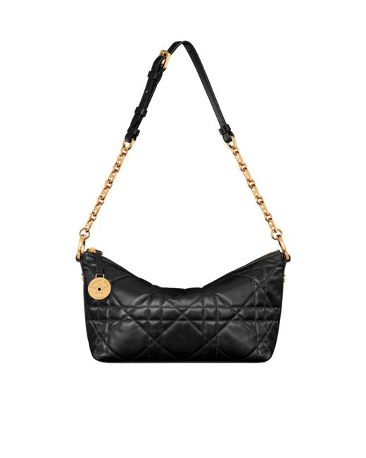 Dior Black Star Hobo Bag With Chain