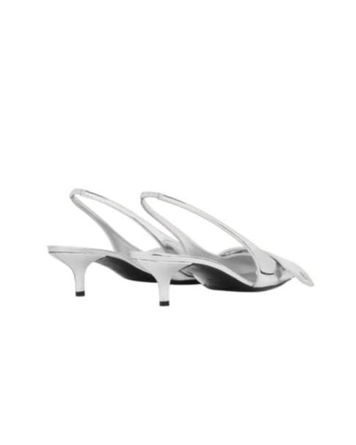 Courreges White Courrèges Fold Mirror Slingback Pumps