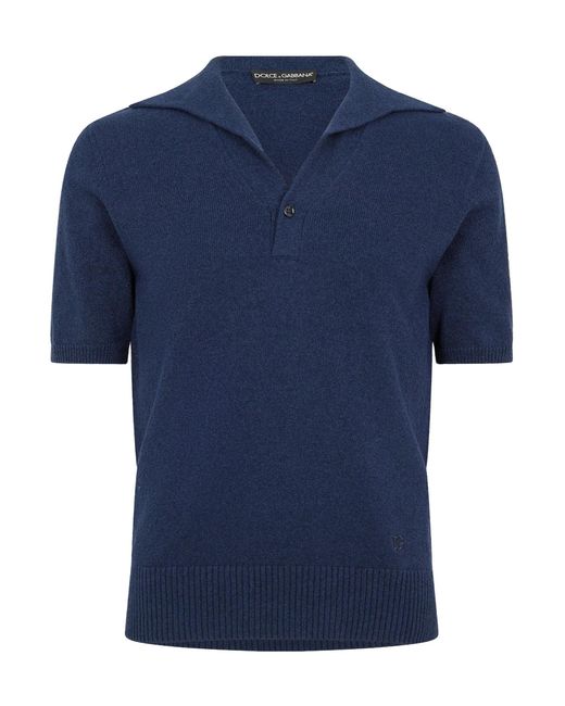 Dolce & Gabbana Blue Minimalist Short-Sleeve Polo Shirt for men