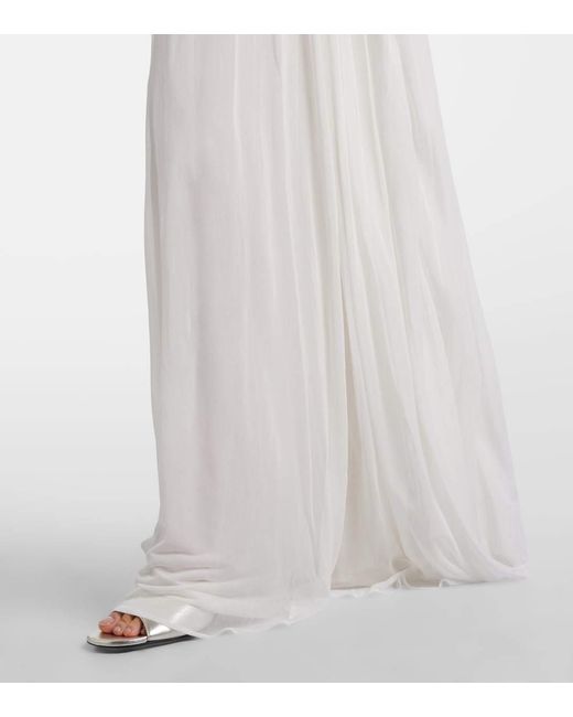 TOVE White Lyla Draped Jersey Gown