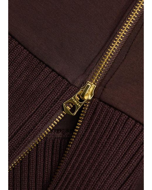 Varley Purple Barker High-Neck Stretch-Jersey Sweatshirt