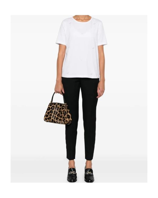 Herno White Rhinestone-Embellished Short-Sleeve T-Shirt