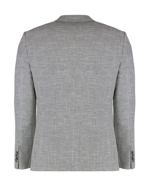 Boss Gray Boss Patterned Regular-Fit Jacket for men