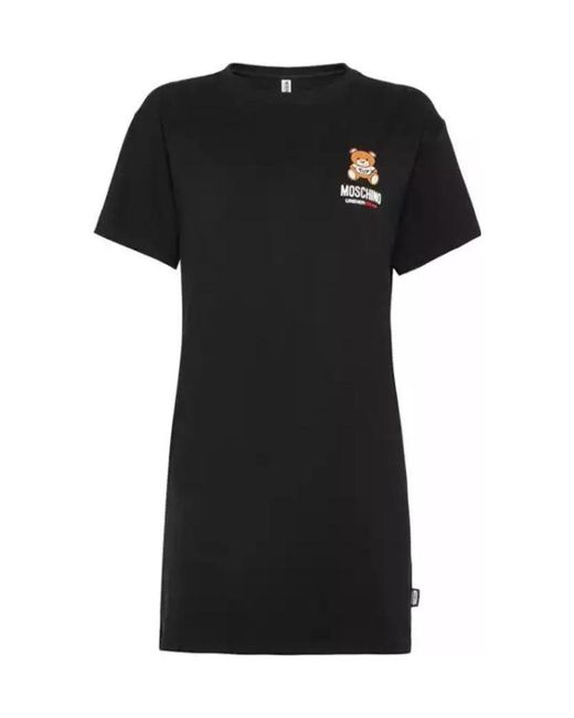 Moschino Black Logo Printed T-Shirt Dress
