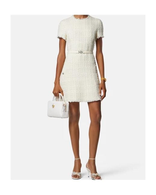 Versace White Tweed Mini Dress