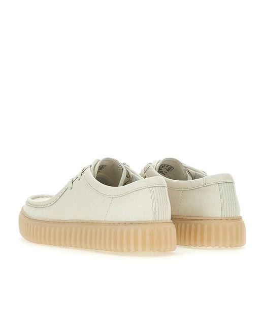 Clarks White Torhill Lo Lace-Up Shoes for men
