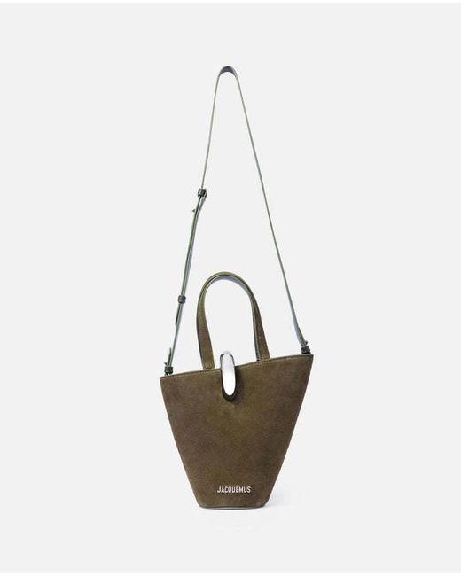 Jacquemus Multicolor Asymmetric Suede Mini Bucket Bag