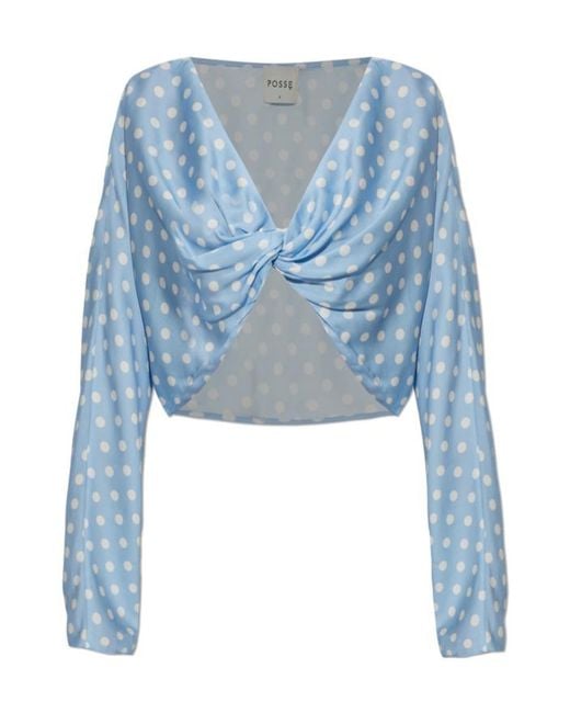 Posse Blue Polka-Dot Blouse