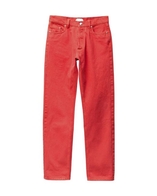Versace Red Regular Fit Straight-Leg Jeans