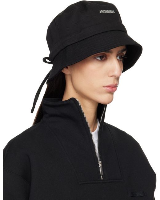 Jacquemus Black Cotton Bucket Hat