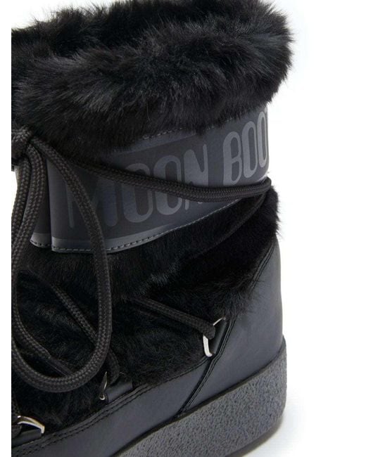 Moon Boot Black Ltrack Tube Faux-Fur Boots