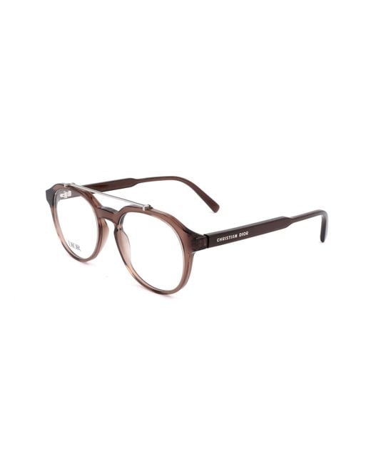 Dior White Full-Rimmed Plano Lenses for men