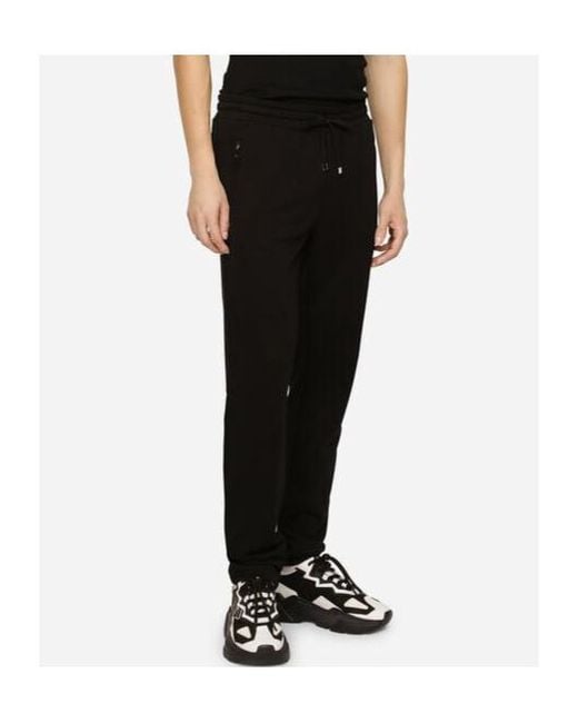 Dolce & Gabbana Black Drawstring Waist Jersey Sweatpants for men