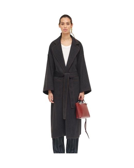 Loewe Black Oversize Belted Coat
