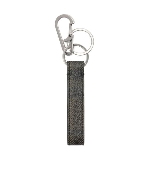 Burberry White B Shield Keyring for men