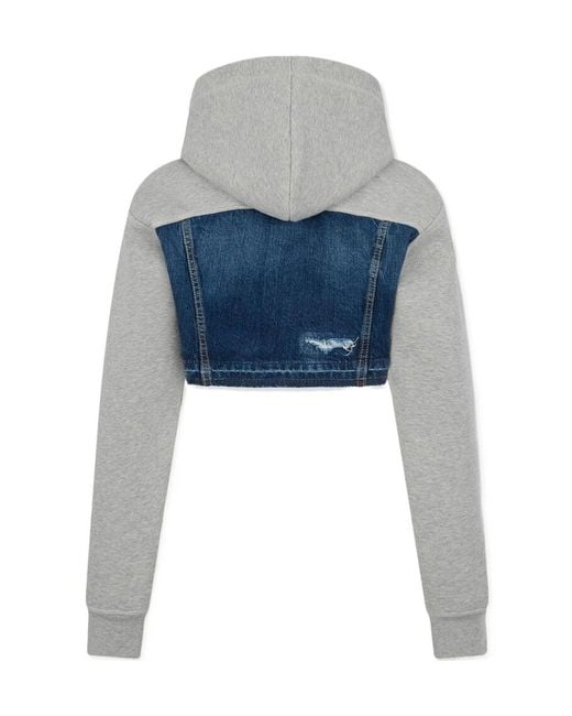 DSquared² Blue Long-Sleeve Ripped Hoodie
