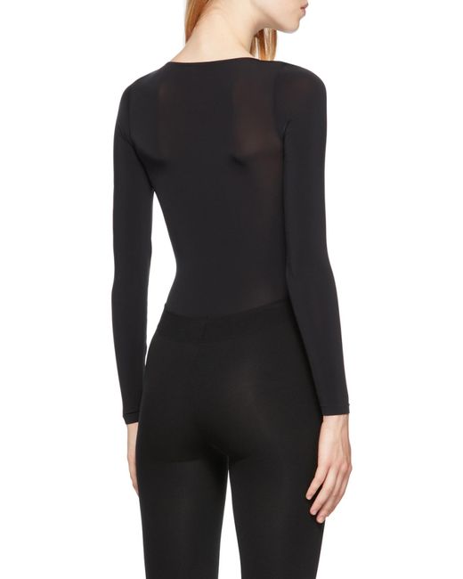 Wolford Black Buenos Aires Long-Sleeved Crewneck Bodysuit