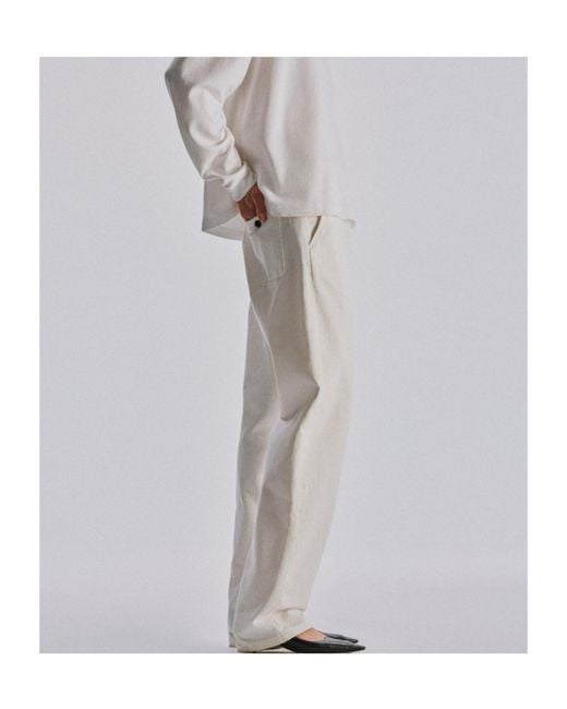 The Row White Casual Pants With Belt Loops