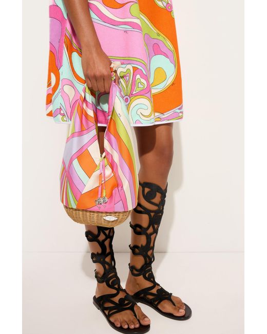 Emilio Pucci Pink Pucci Printed Twill Bucket Bag