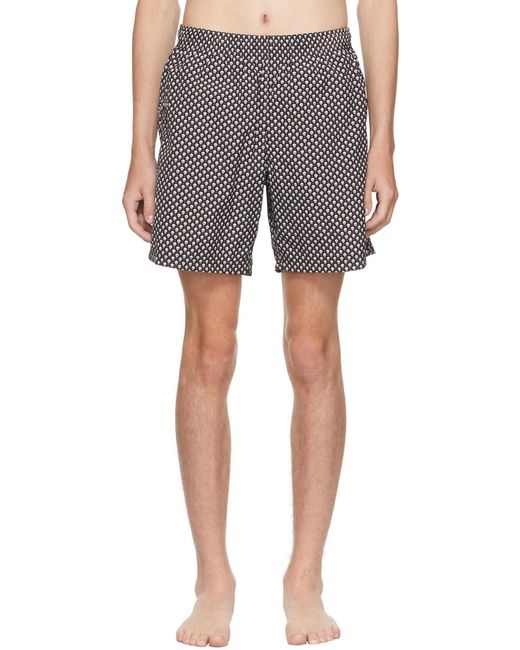 McQueen Gray Spotted Skull Print Swim Shorts for men