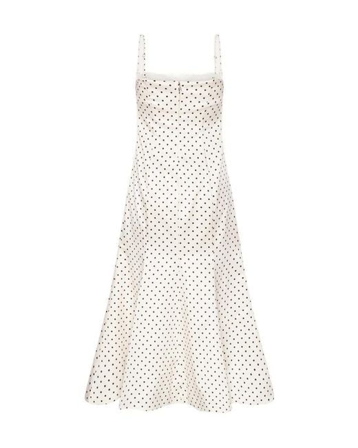 ROTATE BIRGER CHRISTENSEN White Polka-Dot Midi Dress