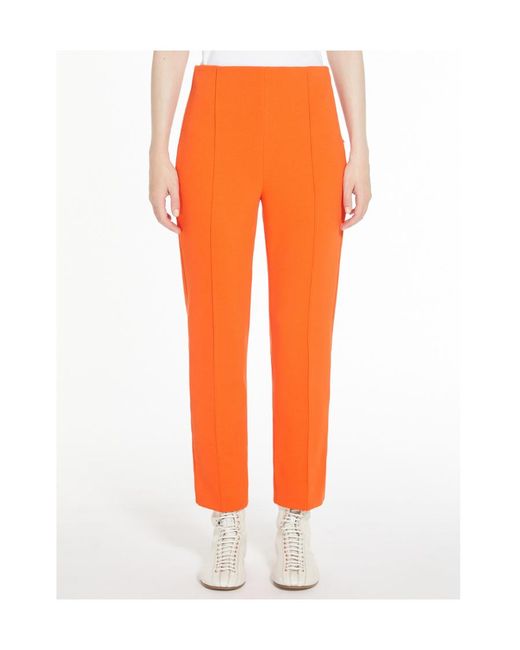 Sportmax Orange Mid-Rise Cropped Trousers
