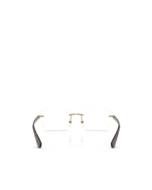 Burberry White Eyewear Rimless Frame Glasses for men