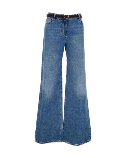 Elisabetta Franchi Blue Wide-Leg Jeans
