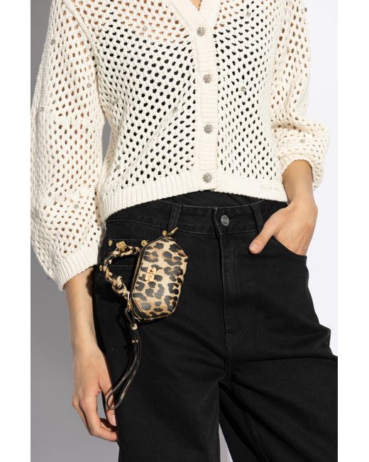 Ganni White Leopard Nano Bou Bag