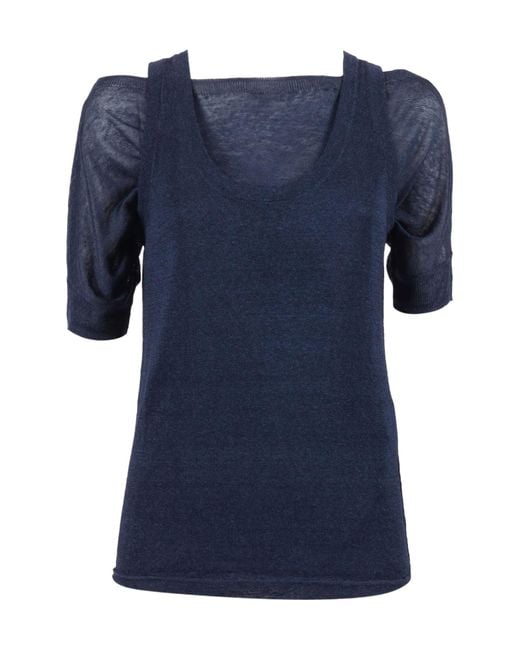P.A.R.O.S.H. Blue Babylon Layered-Effect Top