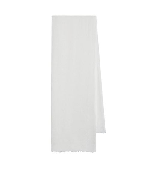 Destin White Destin Fringed Scarf