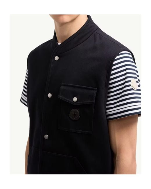 Moncler Blue Catoctin Logo Patch Gilet for men