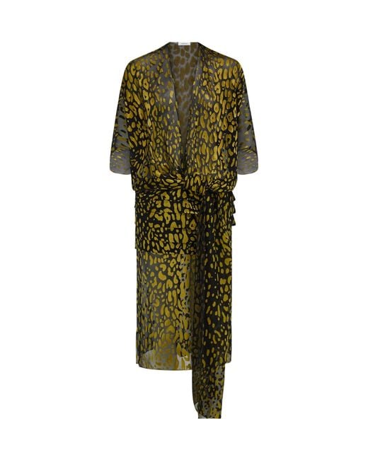 Ferragamo Green Silk And Viscose Dress