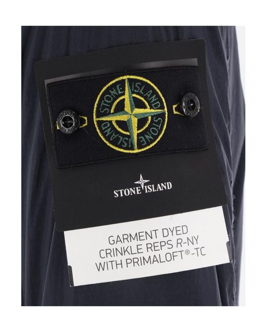Stone Island Blue Logo Patch Hooded Track Jacket for men