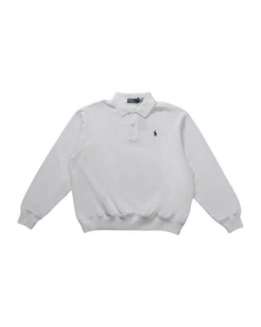 Polo Ralph Lauren Gray Logo-Embroidered Long-Sleeved Polo Shirt