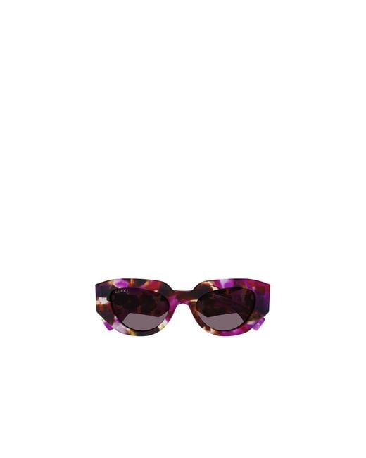 Gucci Purple Eyewear Gg2007S Oval Frame Sunglasses