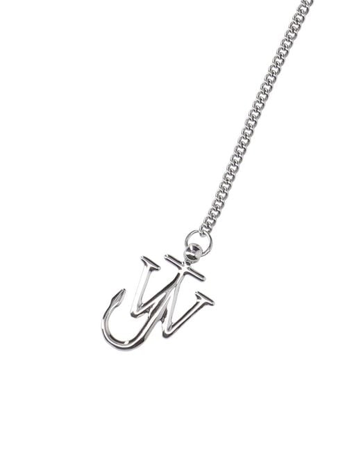 J.W. Anderson White Jw Anderson Anchor Pendant Chain Necklace