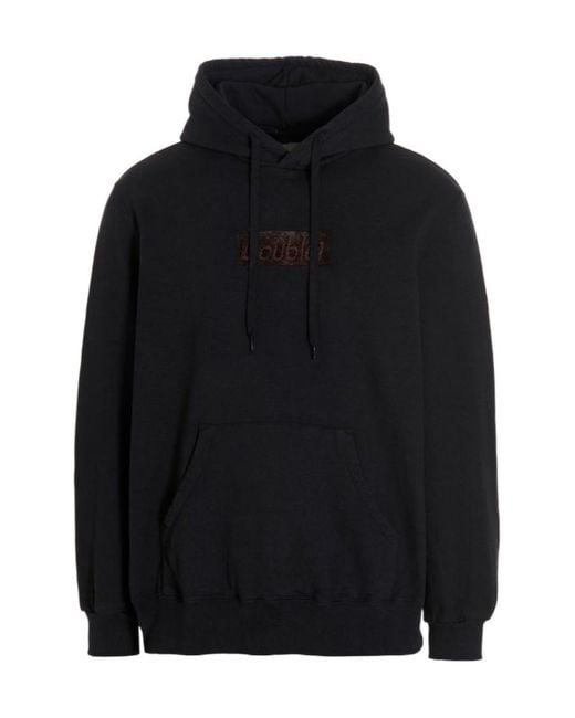 Doublet Black Polyurethane Embroidery Sweater for men