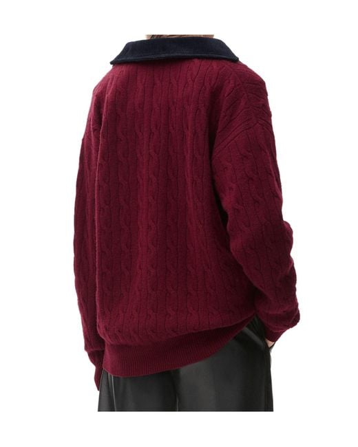 Loewe Red V-Neck Sweater