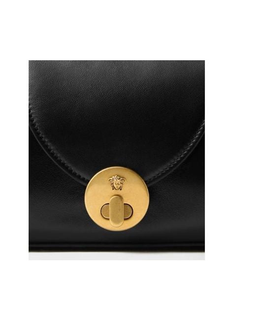Versace Black Medusa Head Leather Clutch Bag