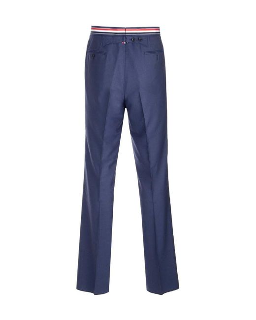 Thom Browne Blue Rwb Stright-Leg Pants for men