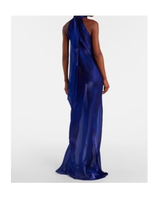 Galvan Purple Sienna Semi-Sheer Organza Gown