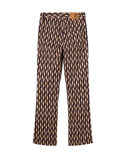 LaDoubleJ Multicolor Geometric-Print Flare Jeans